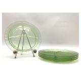 4 uranium glass ballerina divided plates