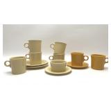 OLD FIESTA WARE CUPS AND SAUCERS