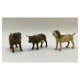 ANTIQUE GERMAN DOGS & BULL 5''