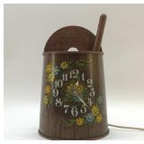 1950's butter churn kitchen clock 10''
