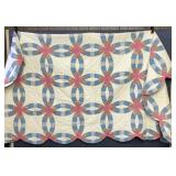 Hand Stitched Double Wedding Ring Quilt