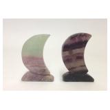 2 Fluorite Crystal Crescent Moons