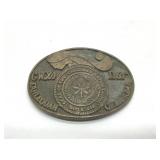 VINTAGE SOLID BRASS CHEROKEE BELT BUCKLE