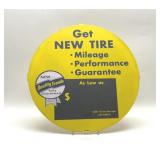 ROUND METAL QUALITY TREADS TIRE SIGN