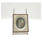 ANTIQUE FRENCH MINI PORTRAIT PAINTED ON PORCELAIN