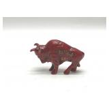RED BUFFALO GAS CAST IRON COIN BANK