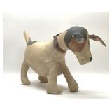 HAND PAINTED VTG CANVAS DOG SIGNED