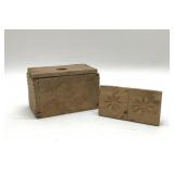 PRIMITIVE RECTANGULAR WOODEN BUTTER MOLD
