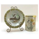 VTG TIN CANDY BOX, TIN TROUT BOWL