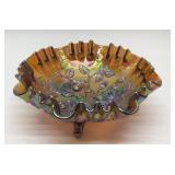 IMPERIAL GLASS LUSTER ROSE CARNIBAL BOWL