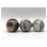 3 AGATE CRYSTAL SPHERES