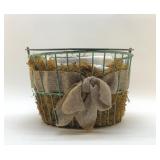 Old wire egg basket planter