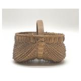 ANTIQUE MINI SPLIT OAK BUTTOCK BASKET