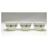3- 1963 PYREX 'TOWNE & COUNTRY MIXING BOWLS