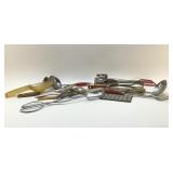 Assorted vintage kitchen utensils