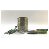 1940's green handled kitchenware