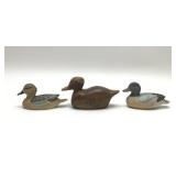 3 CERAMIC & WOOD DUCK FIGURINES