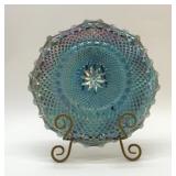 Indiana glass Windsor blue carnival bowl (CHIP)