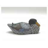 HAND PAINTED STONE DECOY DUCK FIGURINE