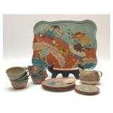 1940's OHIO ART TIN LIGHO TEA SET