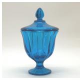 LE Smith, 'simplicity'' Peacock, blue candy dish