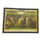 Framed prominent union and confederate generals