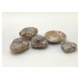 4  CHERRY BLOSSOM HEART SHAPED CRYSTALS