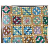 1940's DOUBLE DIAMOND antique quilt
