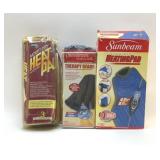 3 HEATING PADS, SUNBEAM &  DUNLAP