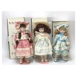 3 Princess House Porcelain Collector Dolls