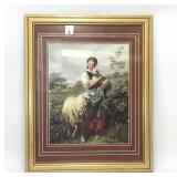The Shepherdess by Hofner Framed Art Print