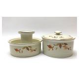 HALL AUTUMN LEAF CASSEROLES, TEA INSERT