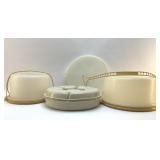 1970ï¿½s TUPPERWARE CAKE PLATES, VEGGIE TRAYS
