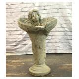 CEMENT ANGEL BIRDBATH
