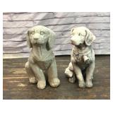 2 PLASTIC RESIN DOG GARDEN STATUES