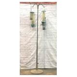 TALL METAL SHEPHERDS HOOK, 4 BIRD FEEDERS