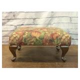 QUEEN ANNE STYLE UPHOLSTERED FOOTSTOOL