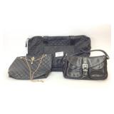 3 Assorted Black Purses Bags
