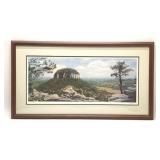 PILOT MOUNTAIN FRAMED PRINT HEDGECOCK