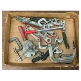 ASSORTED WRENCHES & CLAMPS