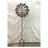TALL METAL PINWHEEL SPINNER SPRINKLER YARD ART