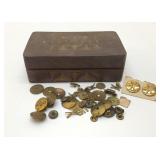 BRASS US MILITARY COLLAR PINS