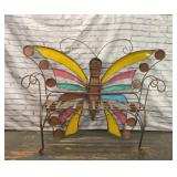 COLORFUL METAL BUTTERFLY SHAPED BENCH