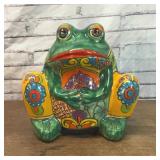 LARGE TALAVERA POTTERY FROG PLANTER