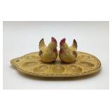 MID CENTURY HENS EGG PLATE