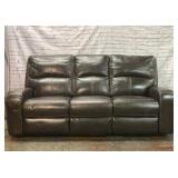 BROWN LEATHER ELECTRIC RECLINING COUCH