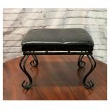 17 x 12 x 12 iron, and leather footstool