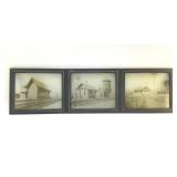 Railroad photos reversed on glass