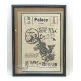 Autographed Ed Wyatt Tom mix show poster 1927