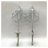 WROUGHT IRON TWISTED CANDLE SCONCES